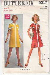 5317 1968 SHORT SLEEVE CONTRAST BAND SHORT ZIP DRESS PATTERN 8